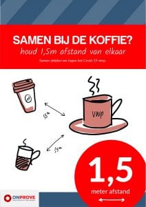 Koffie drinken met anderhalve meter afstand